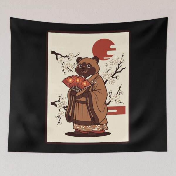 Item preview, Samurai Bear Holding Fan Japanese Style Cute Warrior  designed and sold by JordynLadukeg65.