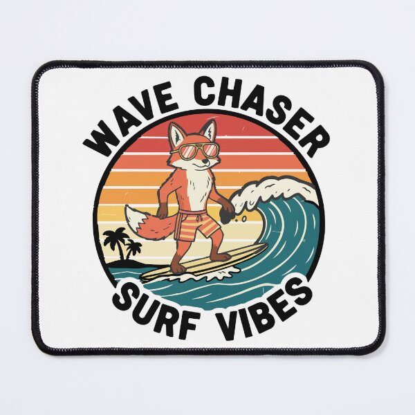Item preview, Surfer Fox Wave Chaser Surf Vibes designed and sold by PixelStudioBe.