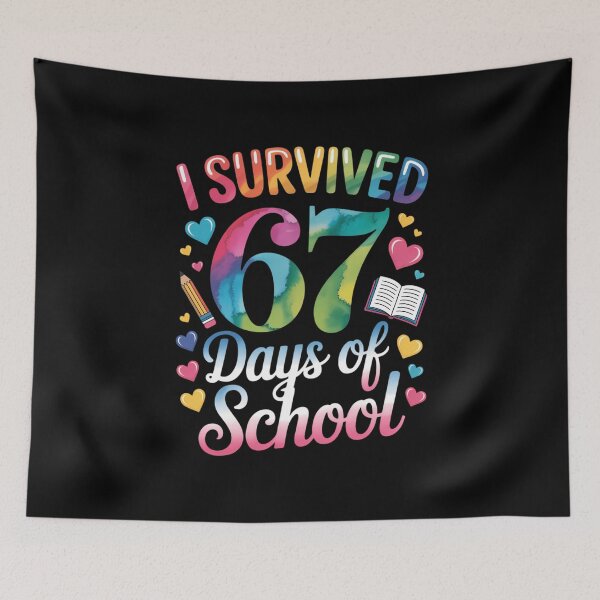 Item preview, Tie Dye I Survived 67 Days of School Six Seven 67 designed and sold by VENOM0RIOT.