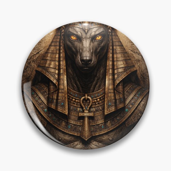 Item preview, Anubis Golden Eyes | Egyptian Mythology Sacred Art Print designed and sold by MythicPortals.