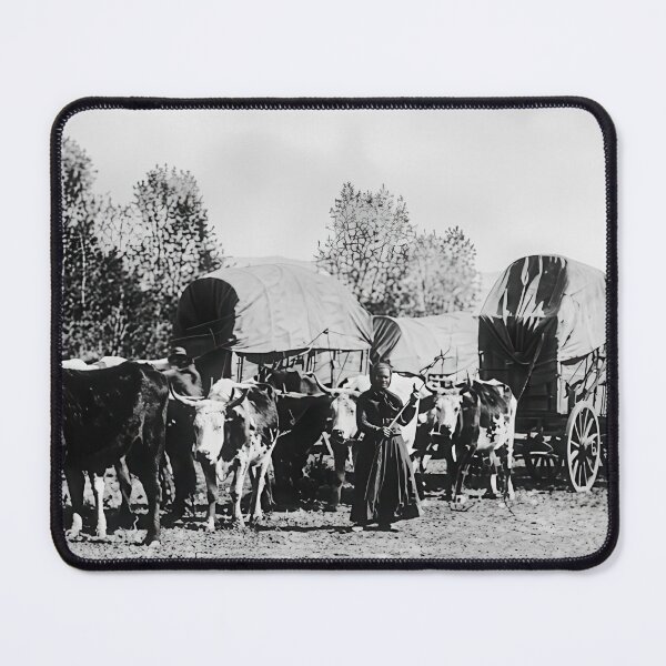 Item preview, Vintage Wagon Train Photograph Oxen Covered Wagons Frontier designed and sold by TheSoulOfArt.