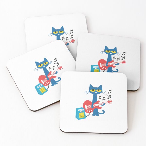 Item preview, Cool Blue Rocker Cat — Retro Electric Guitar Musician Illustration designed and sold by Colorful-Garden.