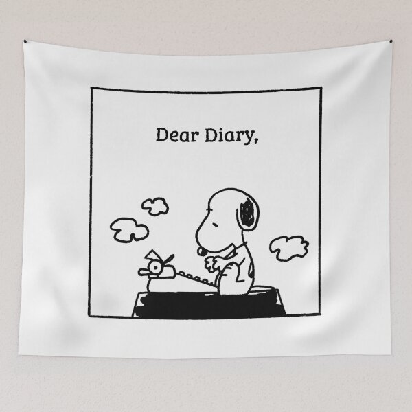 Item preview, snoopy writing dear diary designed and sold by liveawhimsylife.