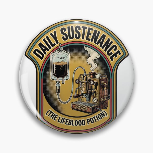Item preview, Daily Sustenance Coffee IV Drip Funny WFH Burnout Comic Art Tee designed and sold by Mythic Ink Studio.