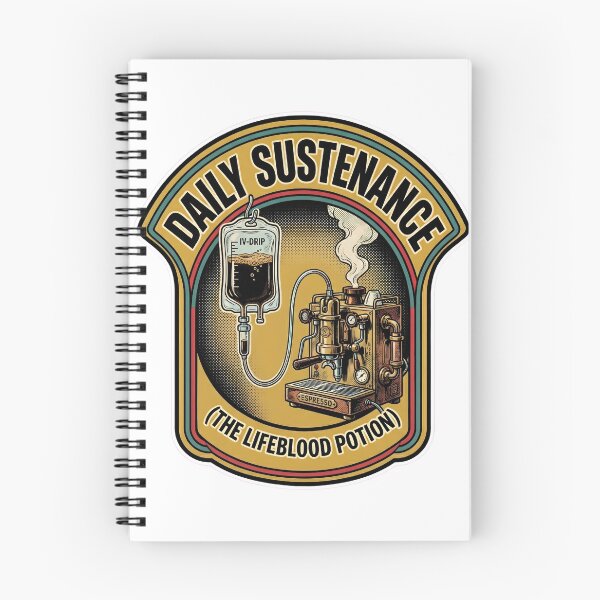 Item preview, Daily Sustenance Coffee IV Drip Funny WFH Burnout Comic Art Tee designed and sold by Mythic Ink Studio.