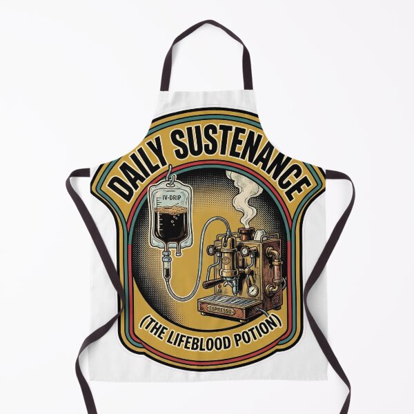 Item preview, Daily Sustenance Coffee IV Drip Funny WFH Burnout Comic Art Tee designed and sold by Mythic Ink Studio.