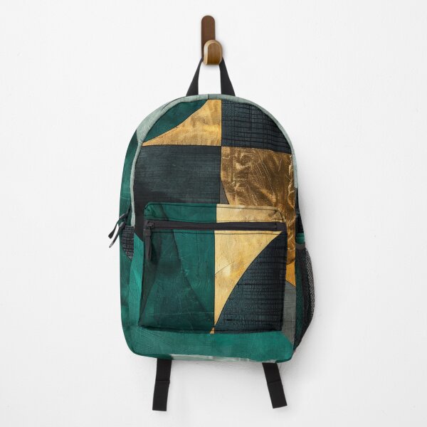 Item preview, Emerald Panel Design – Modern geometric pattern in green and gold designed and sold by CosmicGlyph.