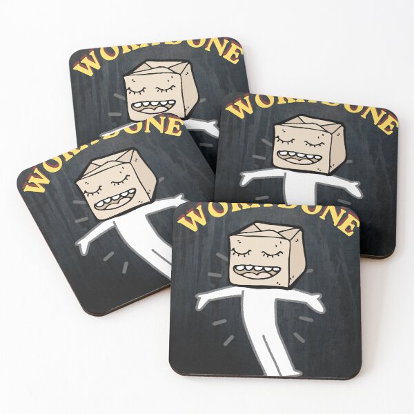 Item preview, Work Done: Happy Box Head Character Illustration designed and sold by Stoneclove.