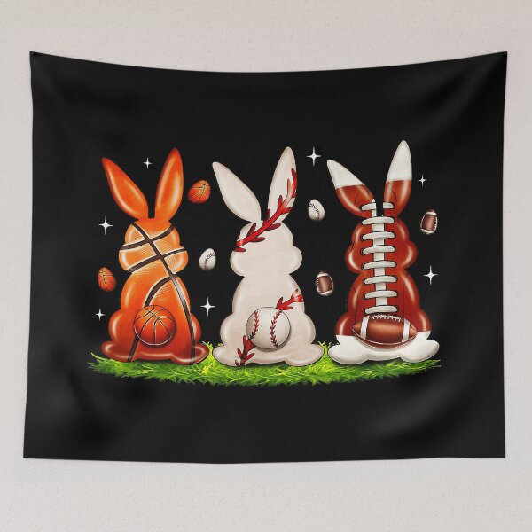 Item preview, Easter Bunny Sports Trio Basketball Baseball Football designed and sold by miaa-artistshop.