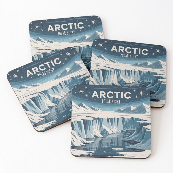 Item preview, Arctic Glacier Polar Night Poster – Retro Svalbard Travel Minimalist Wall Art designed and sold by Tamas Das.