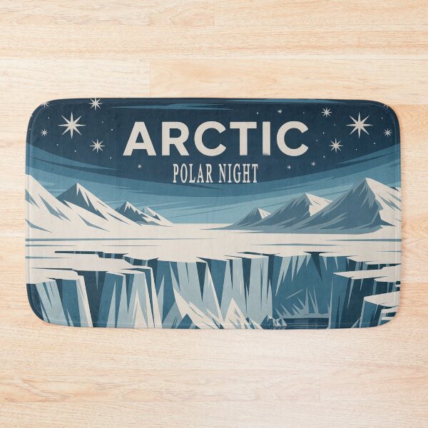 Item preview, Arctic Glacier Polar Night Poster – Retro Svalbard Travel Minimalist Wall Art designed and sold by Tamas Das.