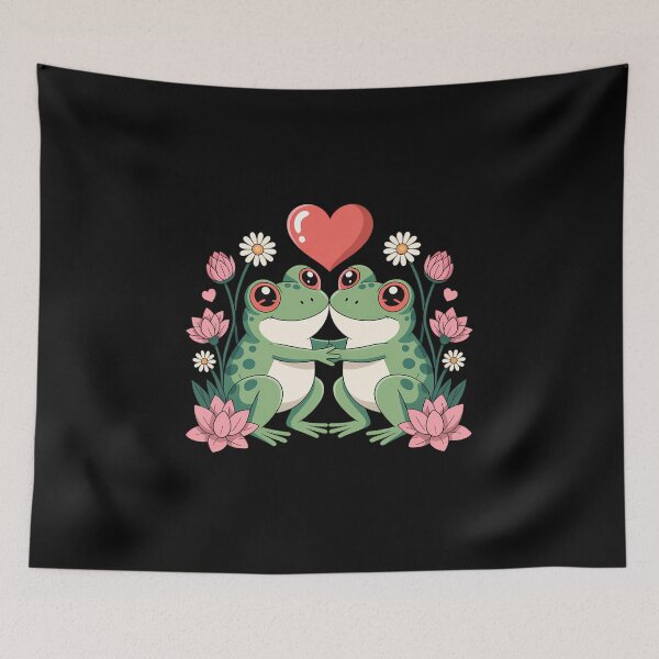 Item preview, Two Frogs Valentines Day Love on Couple Frog designed and sold by papertaless.