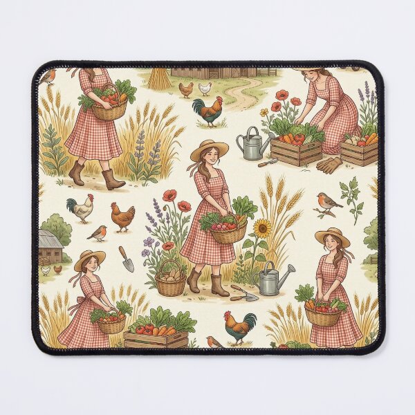 Item preview, Wholesome Countryside Life – Gingham Dress & Fresh Produce designed and sold by OpenDreamArts.