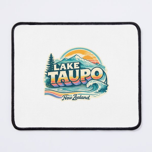 Item preview, Lake Taupo New Zealand Mount Ruapehu Scenic Sunset Landscape Typography designed and sold by Places On Earth.