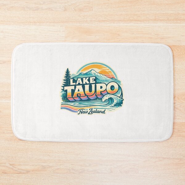 Item preview, Lake Taupo New Zealand Mount Ruapehu Scenic Sunset Landscape Typography designed and sold by Places On Earth.