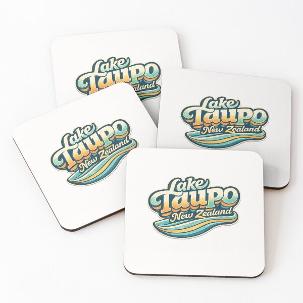 Item preview, Lake Taupo New Zealand Retro Script Waikato River Scenic Typography designed and sold by Places On Earth.