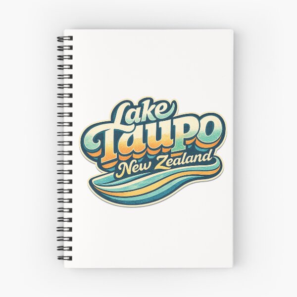 Item preview, Lake Taupo New Zealand Retro Script Waikato River Scenic Typography designed and sold by Places On Earth.