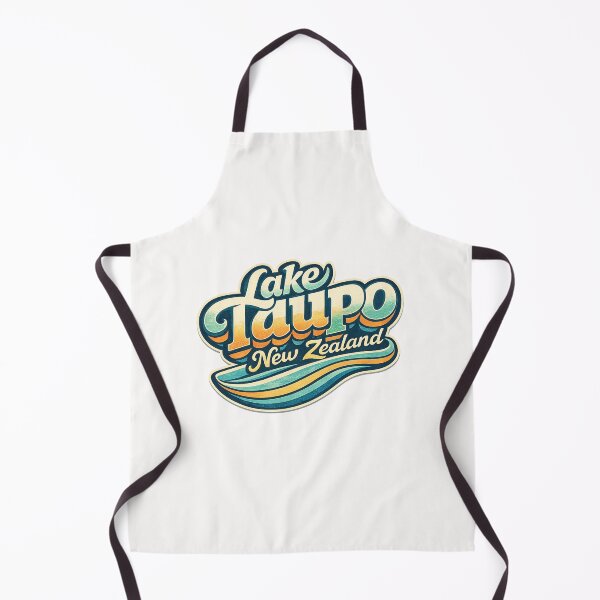 Item preview, Lake Taupo New Zealand Retro Script Waikato River Scenic Typography designed and sold by Places On Earth.