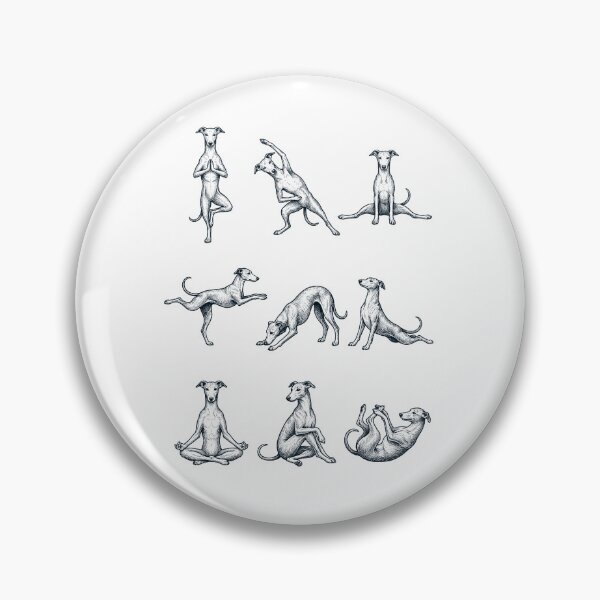 Artikelvorschau, Vintage Greyhound-Yoga-Posen, lustige Meditation, Hundemama-Liebhaber entworfen und verkauft von DoodleTortle.