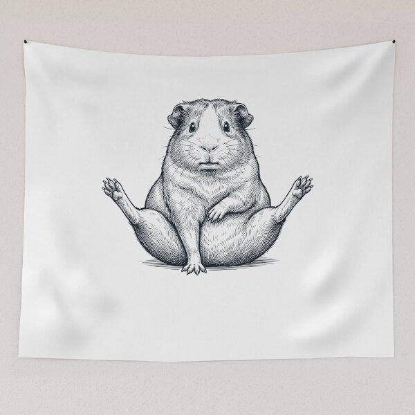 Item preview, Funny Guinea Pig Yoga Pose Animal Lover Meme designed and sold by DoodleTortle.