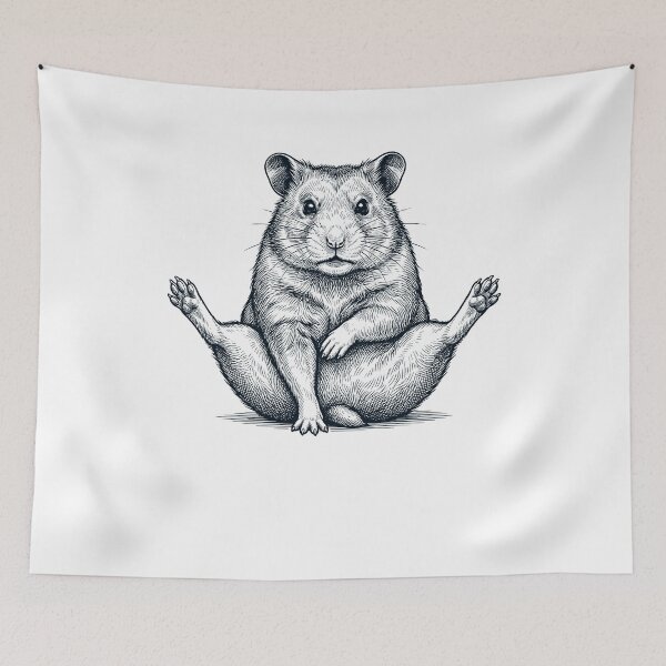 Item preview, Funny Hamster Yoga Pose Animal Lover Meme designed and sold by DoodleTortle.