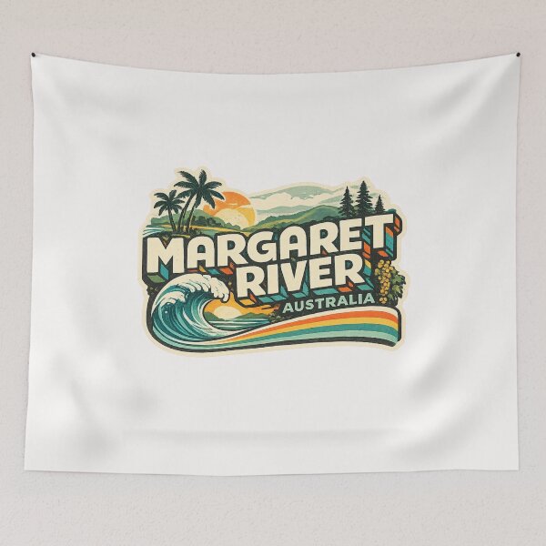 Item preview, Margaret River Australia Indian Ocean Coastline Western Australia Typography designed and sold by Places On Earth.