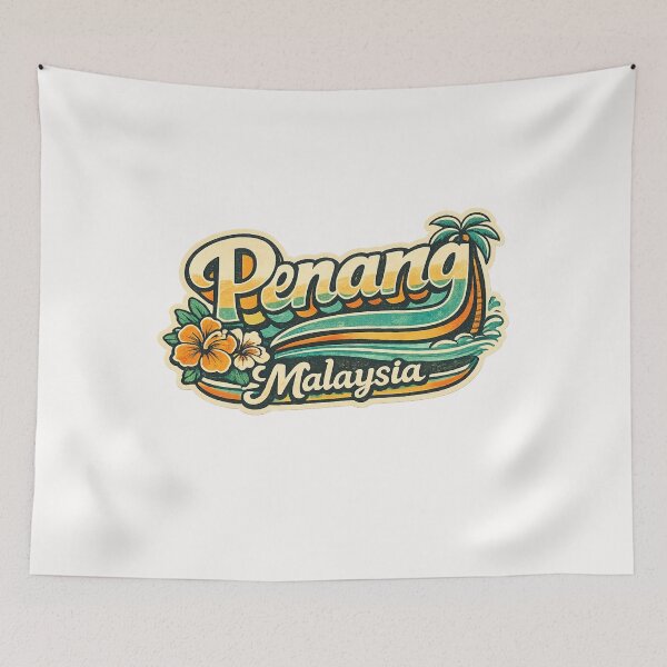 Item preview, Penang Malaysia Tropical Coastline George Town Heritage Typography designed and sold by Places On Earth.