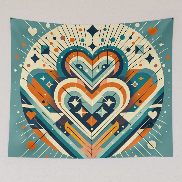 Item preview, Geometric Heart Abstract with Radiant Lines designed and sold by InkSmithery.