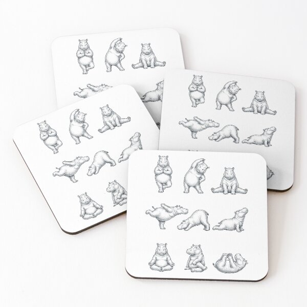 Item preview, Vintage Hippo Yoga Poses Funny Meditation Animal Lover designed and sold by DoodleTortle.