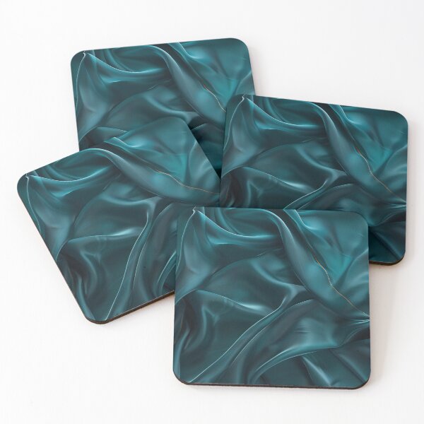 Item preview, Emerald silk-effect wall mural – Flowing fabric texture in green and gold designed and sold by CosmicGlyph.