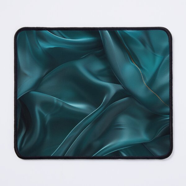 Item preview, Emerald silk-effect wall mural – Flowing fabric texture in green and gold designed and sold by CosmicGlyph.