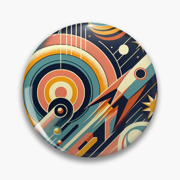 Item preview, Geometric Rocket in Retro Space designed and sold by InkSmithery.