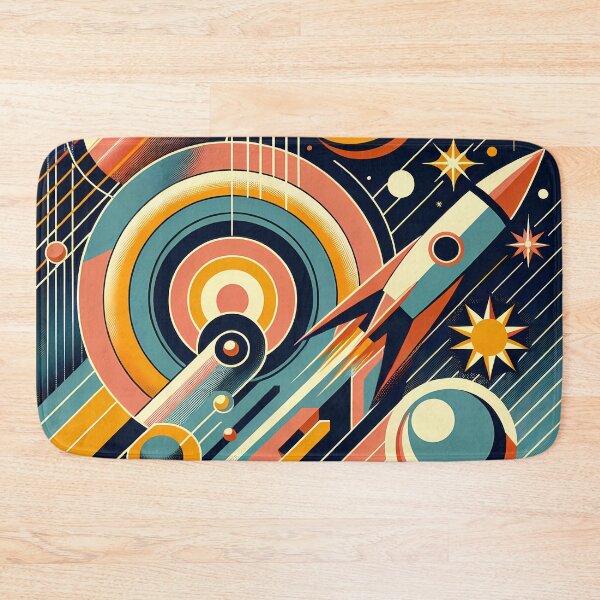Item preview, Geometric Rocket in Retro Space designed and sold by InkSmithery.