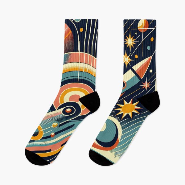 Item preview, Geometric Rocket in Retro Space designed and sold by InkSmithery.