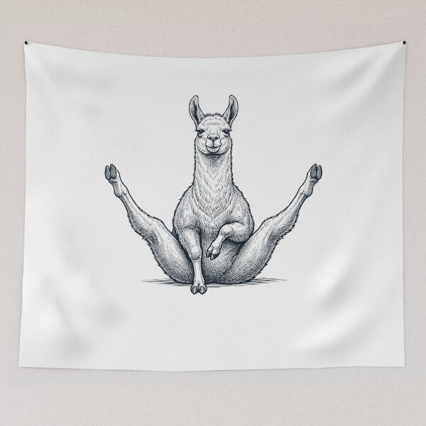 Item preview, Funny Llama Yoga Pose Animal Lover Meme designed and sold by DoodleTortle.