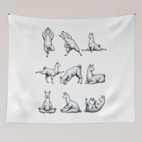 Item preview, Vintage Llama Yoga Poses Funny Meditation Animal Lover designed and sold by DoodleTortle.