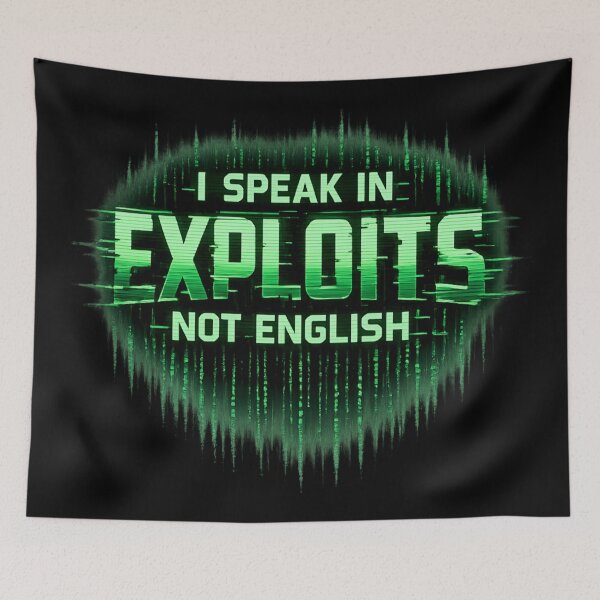 Item preview, I Speak in Exploits Not English – Hacker Code Tech Humor designed and sold by SidTastic .