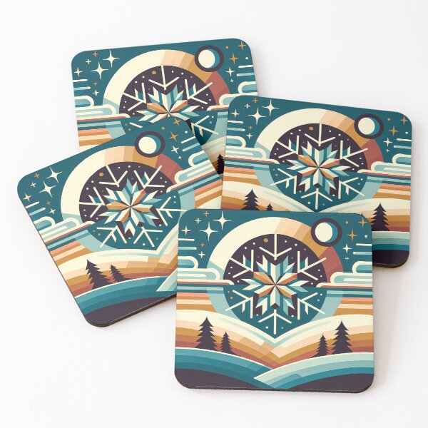 Item preview, Geometric Snowflake Winter Landscape designed and sold by InkSmithery.