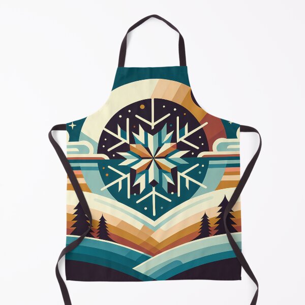 Item preview, Paisaje invernal geométrico con copos de nieve designed and sold by InkSmithery.