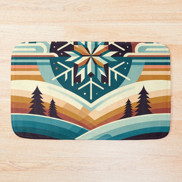 Artikelvorschau, Geometrische Schneeflocken-Winterlandschaft entworfen und verkauft von InkSmithery.