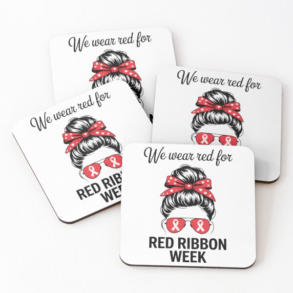 Item preview, We Wear Red for Red Ribbon Week Awareness Messy Bun Teacher designed and sold by papertaless.