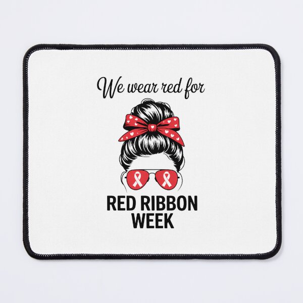 Item preview, We Wear Red for Red Ribbon Week Awareness Messy Bun Teacher designed and sold by papertaless.
