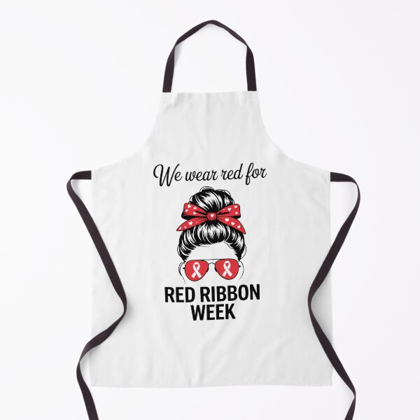Item preview, We Wear Red for Red Ribbon Week Awareness Messy Bun Teacher designed and sold by papertaless.