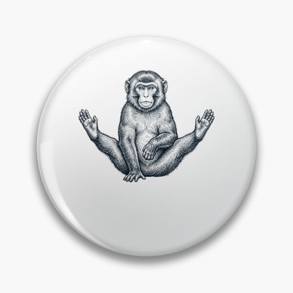 Item preview, Funny Monkey Yoga Pose Animal Lover Meme designed and sold by DoodleTortle.