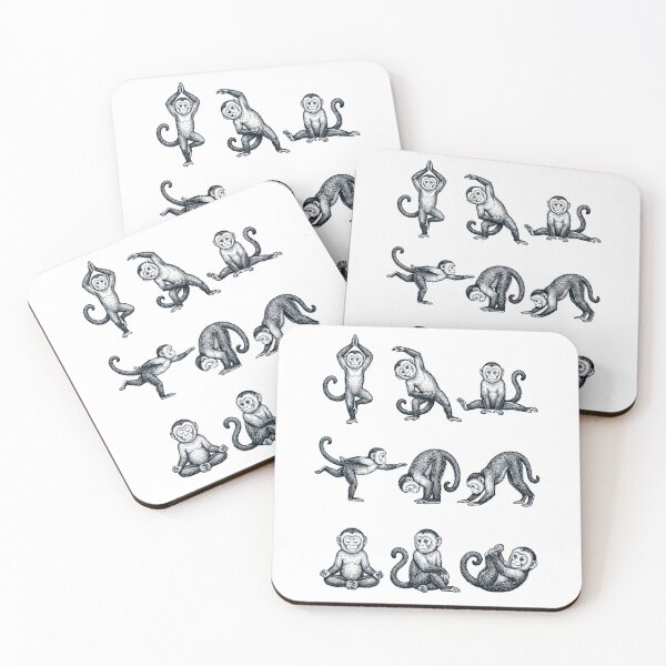 Item preview, Vintage Monkey Yoga Poses Funny Meditation Animal Lover designed and sold by DoodleTortle.