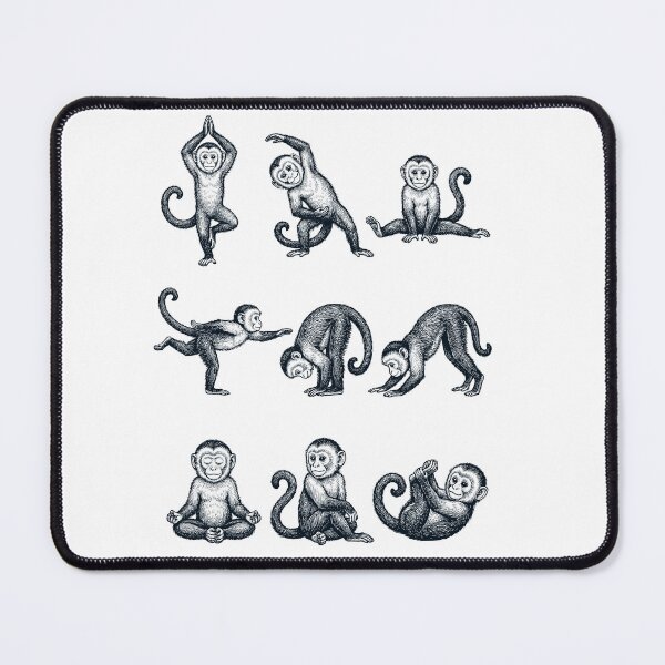 Item preview, Vintage Monkey Yoga Poses Funny Meditation Animal Lover designed and sold by DoodleTortle.