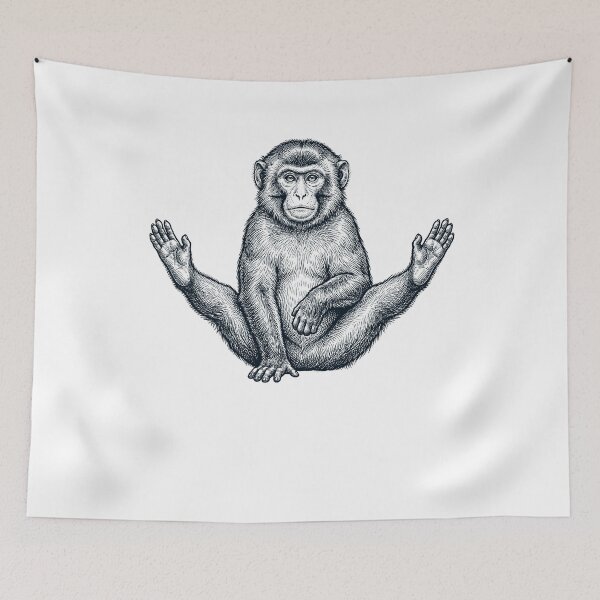 Item preview, Funny Monkey Yoga Pose Animal Lover Meme designed and sold by DoodleTortle.