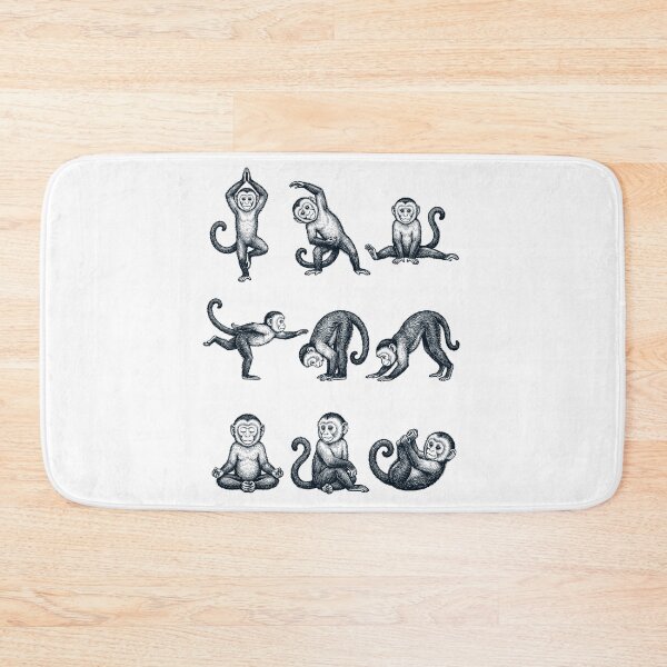 Item preview, Vintage Monkey Yoga Poses Funny Meditation Animal Lover designed and sold by DoodleTortle.