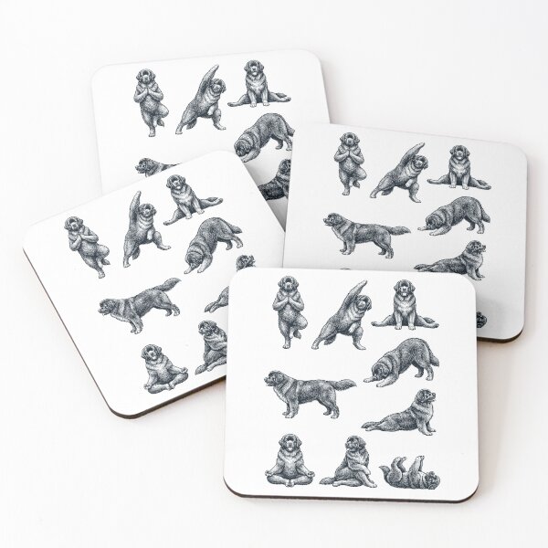 Item preview, Vintage Newfoundland Yoga Poses Funny Meditation Dog Mom Lover designed and sold by DoodleTortle.