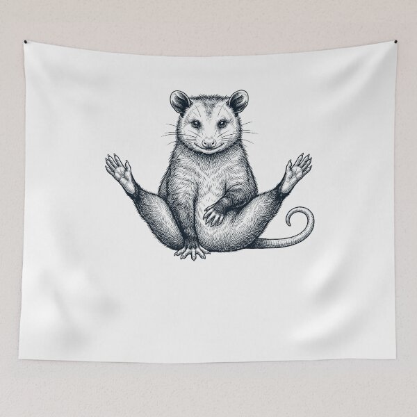 Item preview, Funny Opossum Yoga Pose Animal Lover Meme designed and sold by DoodleTortle.